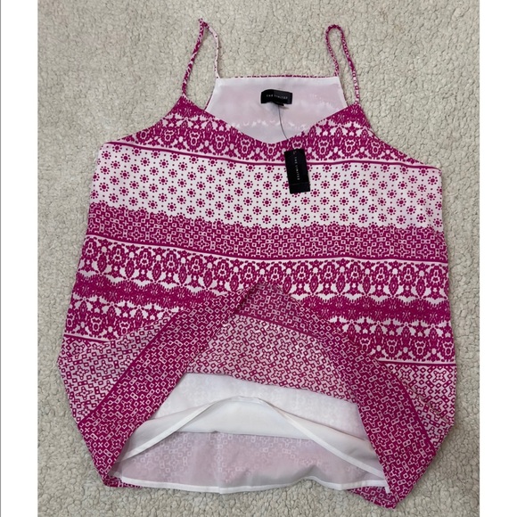 NWT THE LIMITED Pink and White Patterned Tank Top - Picture 6 of 9